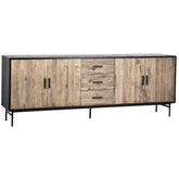Hagen Black and Antique Brown Wood Finish Sideboard